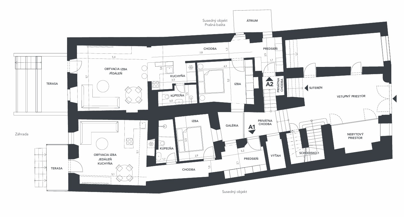 Ground floor plan of Zámočnícka 9